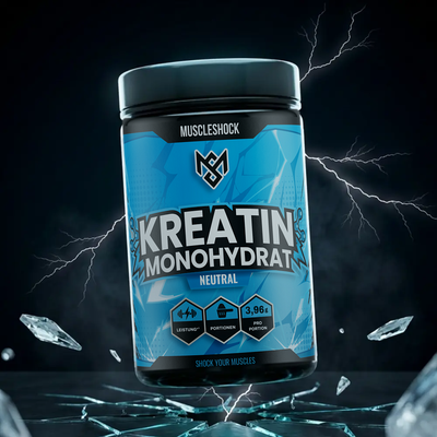 Muscleshock Pure Kreatin Monohydrat Pulver, 500 g Dose mit 111 Portionen à 3,96 g Kreatin