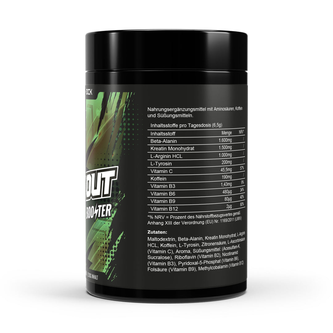 Pre Workout Booster von Muscleshock für harte Trainingseinheiten