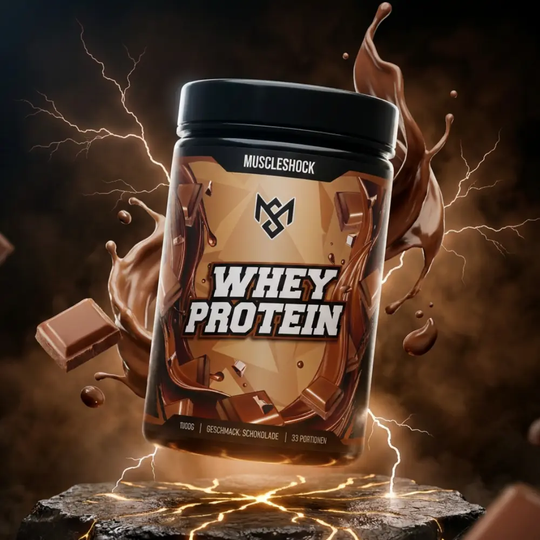 Muscleshock Whey Protein Schokolade, 1000 g Dose mit 33 Portionen