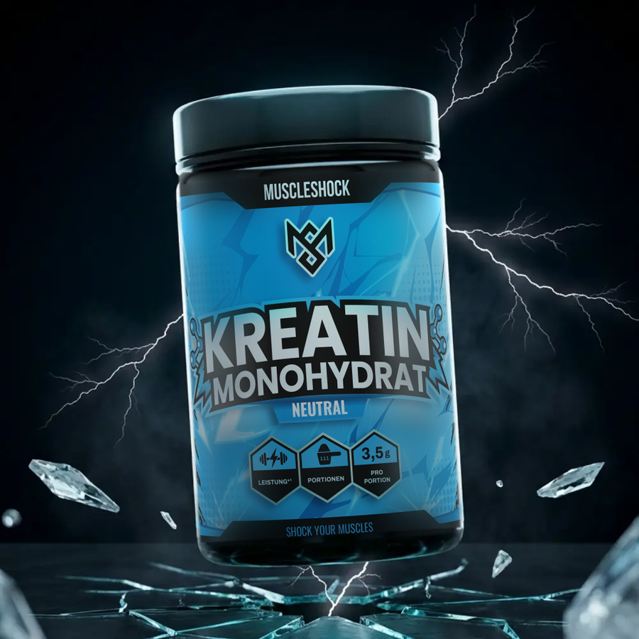 Muscleshock Pure Kreatin Monohydrat Pulver, 500 g Dose mit 166 Portionen
