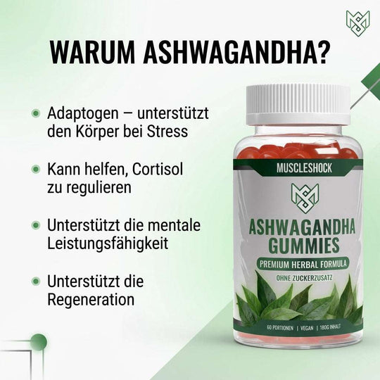Vegane Ashwagandha Gummies für Stressabbau und mentale Balance ohne Zuckerzusatz