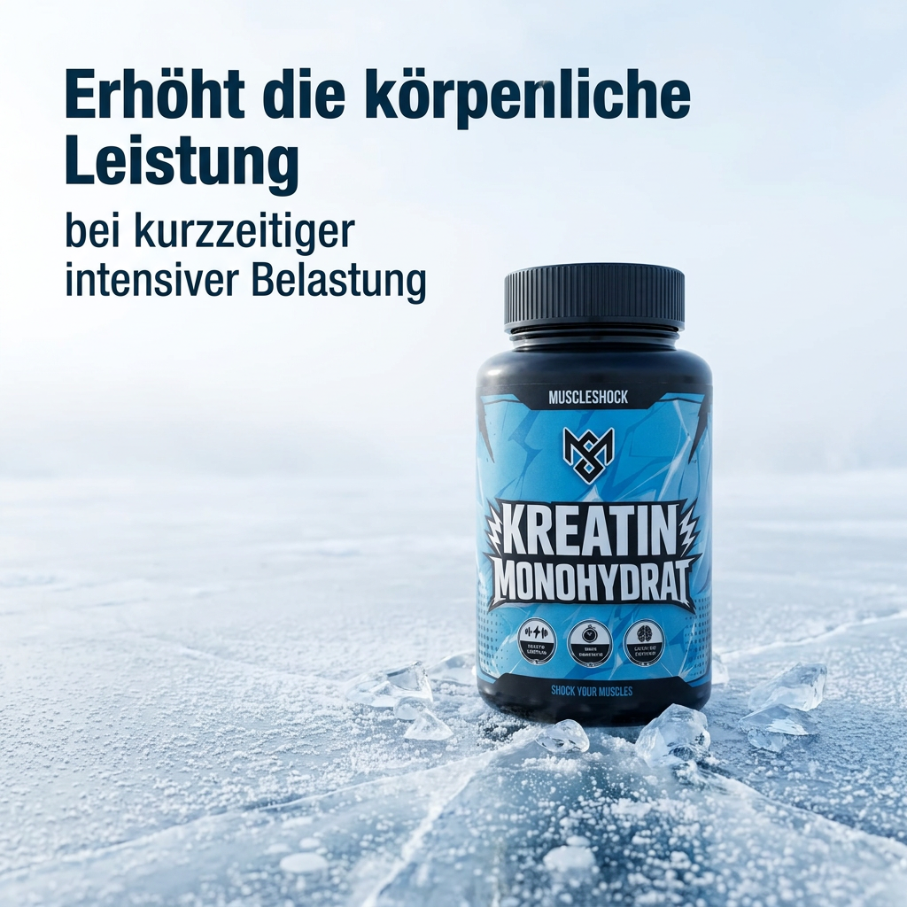 Muscleshock Kreatin Monohydrat Tabletten – erhöht die körperliche Leistung bei kurzzeitiger intensiver Belastung