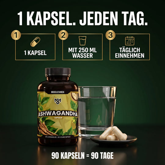 Anwendung: 1 Kapsel täglich mit 250 ml Wasser einnehmen – 90 Kapseln reichen 90 Tage