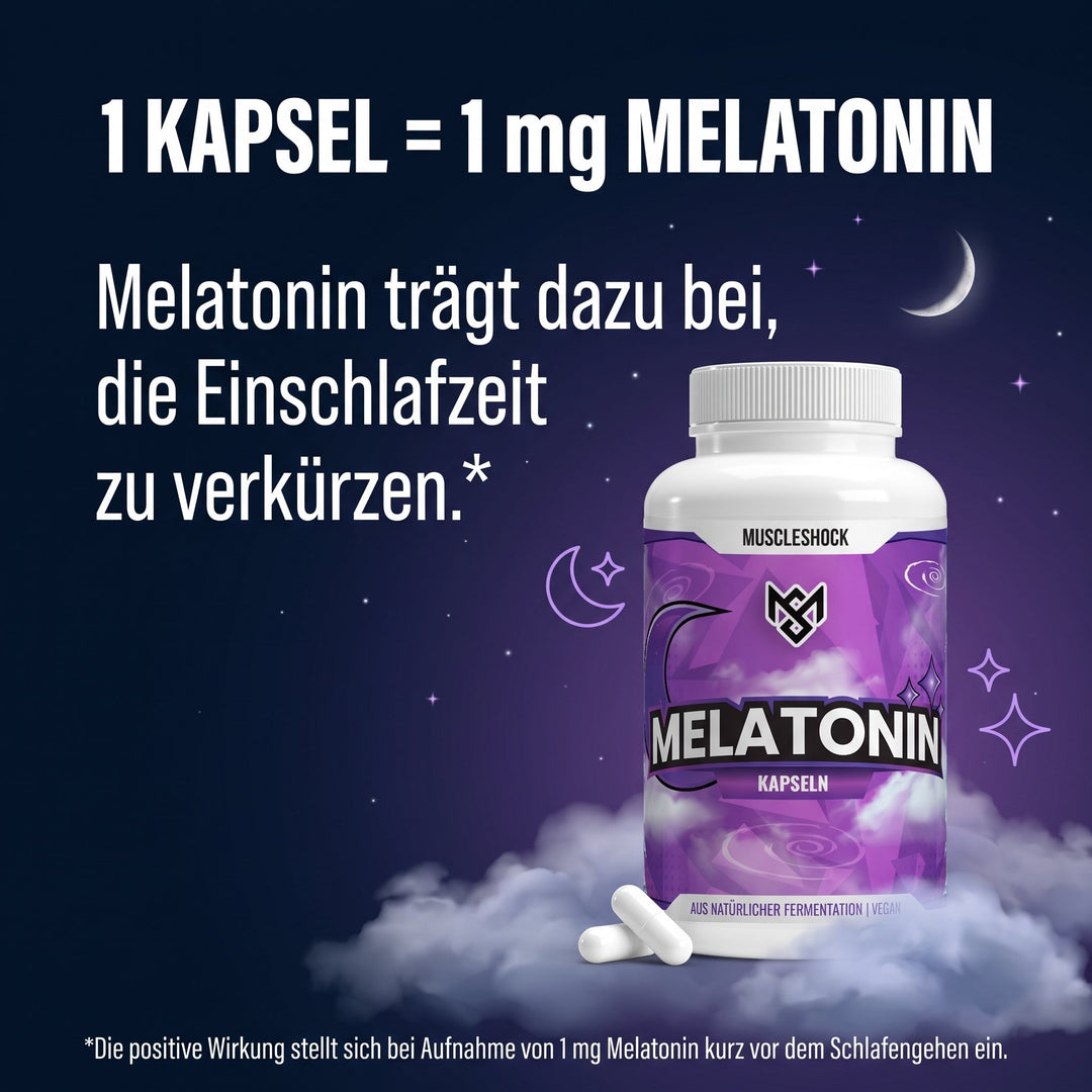 Melatonin Kapseln – 1 Kapsel enthält 1 mg Melatonin