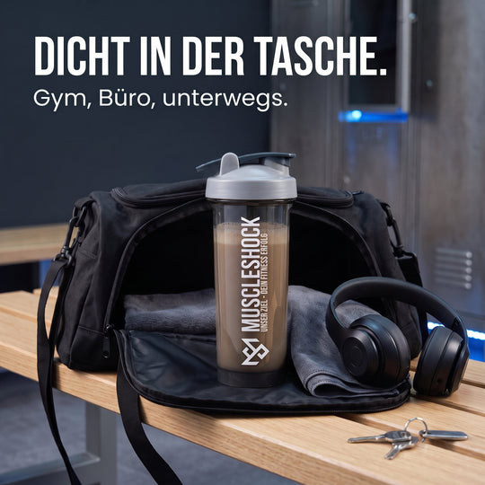 Muscleshock Shaker Nebula Grey – dicht in der Tasche für Gym, Büro und unterwegs