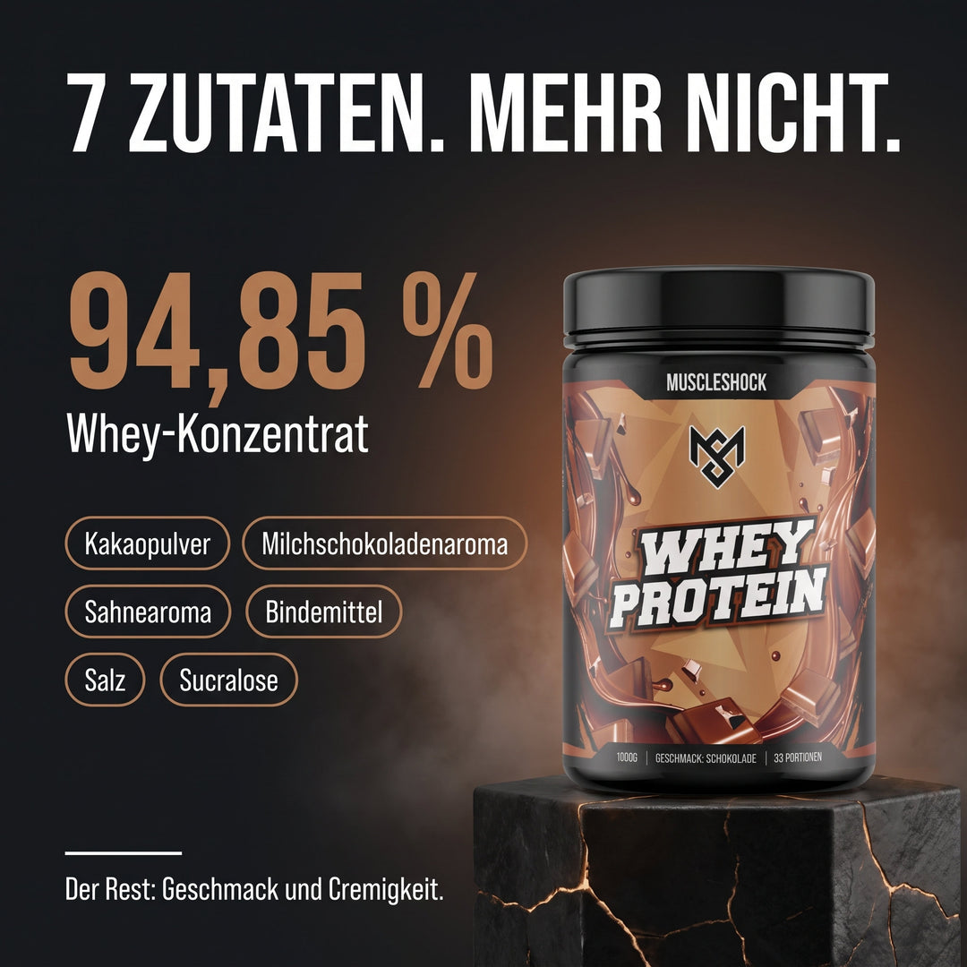 Whey Protein Schokolade – nur 7 Zutaten, Hauptzutat Whey-Konzentrat
