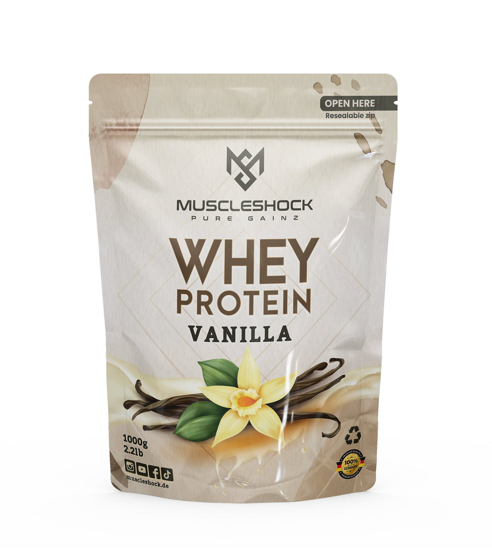 Wheyprotein French Vanilla Geschmack für Muskelaufbau von Muscleshock